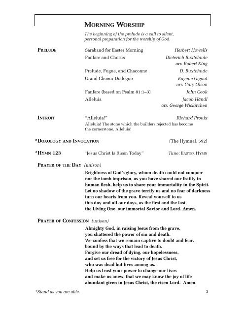 View pdf of bulletin - Fourth Presbyterian Church