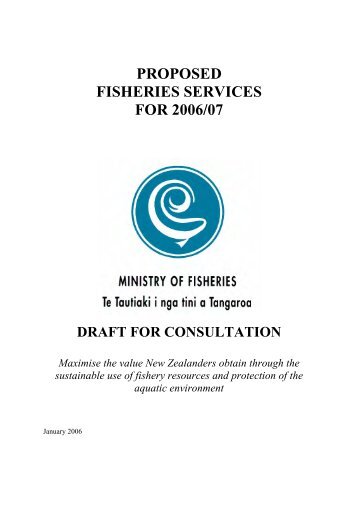 PROPOSED FISHERIES SERVICES FOR 2006/07 - Ministry of ...