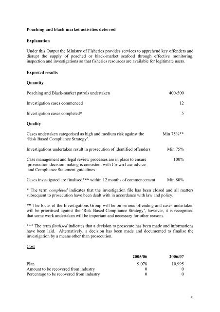 PROPOSED FISHERIES SERVICES FOR 2006/07 - Ministry of ...