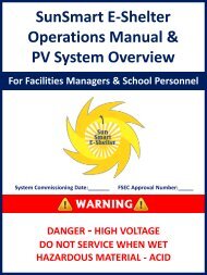 SunSmart E-Shelter Operations Manual & PV System Overview