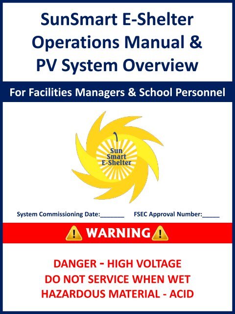 SunSmart E-Shelter Operations Manual & PV System Overview