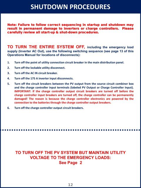 SunSmart E-Shelter Operations Manual & PV System Overview