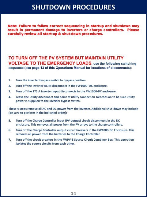 SunSmart E-Shelter Operations Manual & PV System Overview