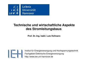 Technische und wirtschaftliche Aspekte des Stromleitungsbaus