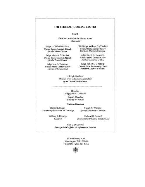 Handbook on Jury Use in the Federal District Courts