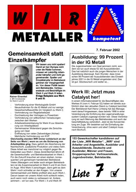 Infoblatt Februar 2002 - Mein Bochum