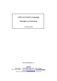 z/OS Job Control Language Übungen zur Schulung - cps4it