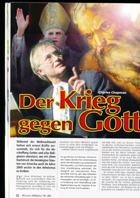 Der Krieg gegen Gott