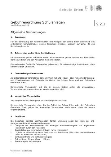 Gebührenordnung als pdf - Schule Erlen