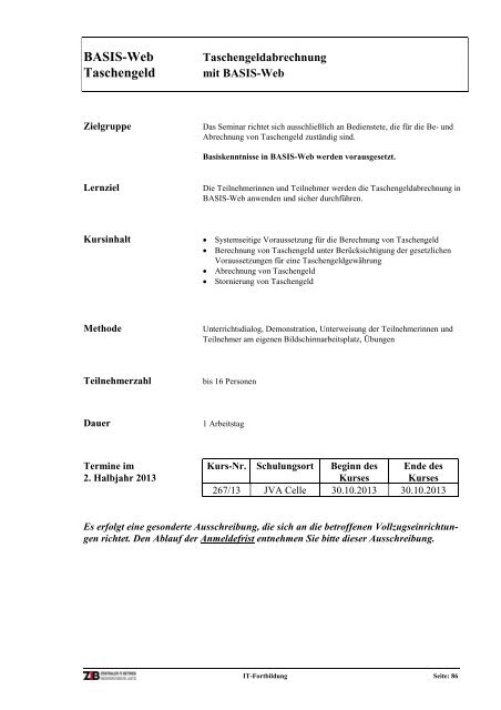 Programmheft 2. Halbjahr 2013 Zentraler IT-Betrieb Nds. (pdf, 5.4 MB)