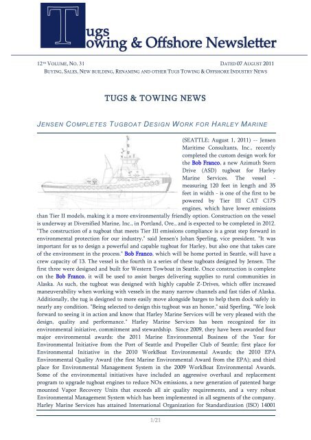 Tugs & towing news - Towingline.com