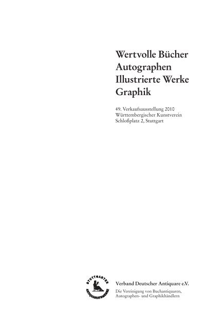 Werke Autographen Wertvolle Bücher Illustrierte Graphik