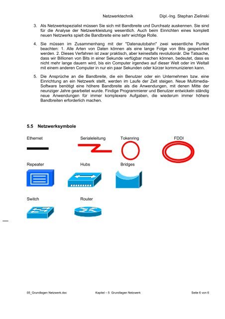 5 Grundlagen Netzwerk - Zielinski.fh-aachen.de - FH Aachen