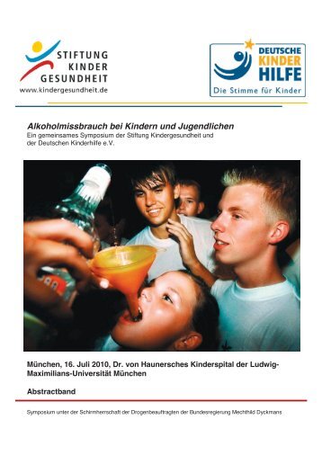 Alkoholmissbrauch bei Kindern und Jugendlichen - Deutsche ...