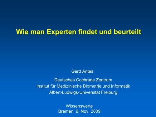 Experten? - Initiative Wissenschaftsjournalismus