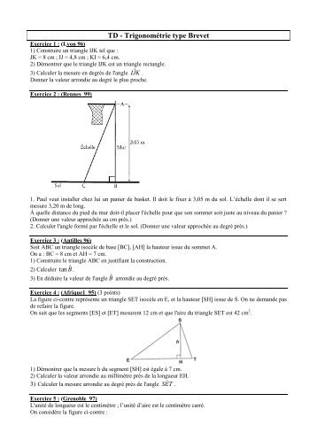 TD - Trigonométrie type Brevet - Math93