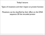 Types of mutations and their impact on protein function Today's ...
