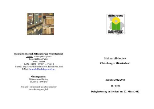 Heimatbibliothek - Heimatbund für das Oldenburger Münsterland