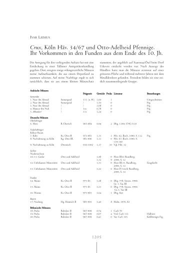 Crux, Köln Häv. 34/67 und Otto-Adelheid Pfennige. Ihr Vorkommen ...