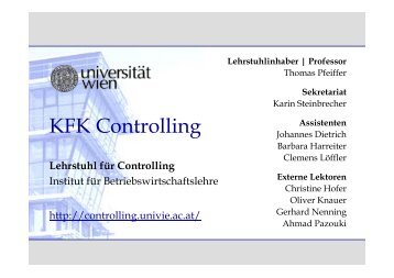 KFK Controlling - Lehrstuhl für Controlling