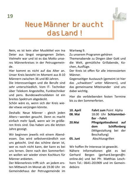 Gemeindebrief 2013 (01) - Evangelische Petrusgemeinde