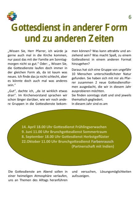 Gemeindebrief 2013 (01) - Evangelische Petrusgemeinde