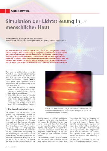 Simulation der Lichtstreuung in menschlicher Haut - Simuloptics ...