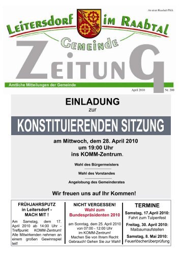 Gemeindezeitung April 2010 - Gemeinde Leitersdorf im Raabtal