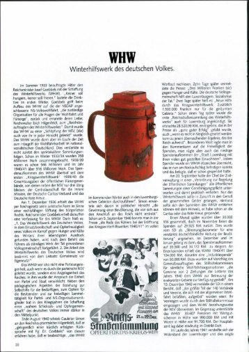 WHW Winterhilfswerk des deutschen Volkes. - Ons Stad