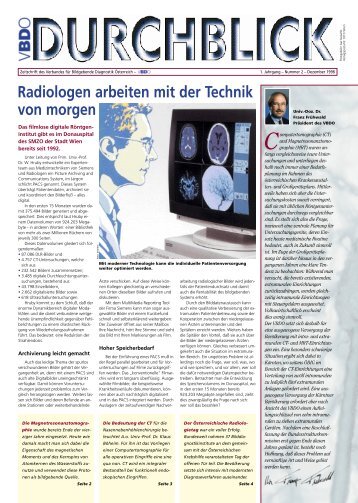 Radiologen arbeiten mit der Technik von morgen - Verband für ...