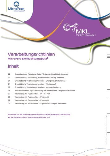 Verarbeitungsrichtlinien - MKL SolidTechnology GmbH