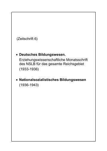 (Zeitschrift 6) • Deutsches Bildungswesen ... - Benjamin Ortmeyer