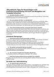 100 Praktische Tipps für Neueinsteiger in die ... - Arche Austria