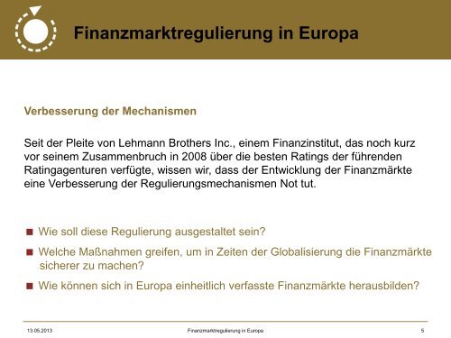 Finanzmarktregulierung in Europa - Unabhängige ...