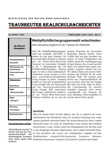 traunreuter realschulnachrichten - Realschule Traunreut