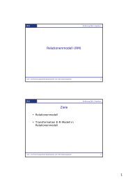 Relationenmodell (RM) Ziele - dbis