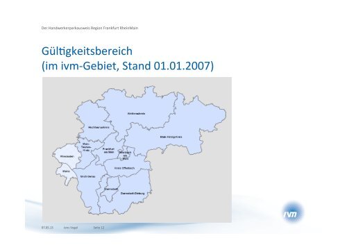 Der Handwerkerparkausweis für die Region Frankfurt RheinMain.