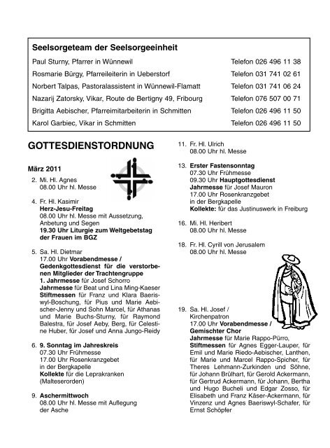Pfarrblatt Nr. 3 - Pfarrei Schmitten