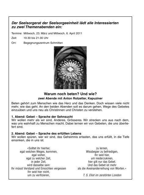 Pfarrblatt Nr. 3 - Pfarrei Schmitten