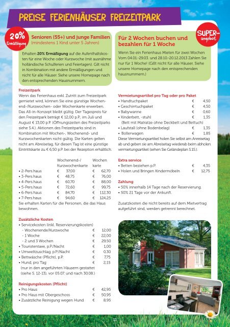PREISE FERIENHÄUSER FREIZEITPARK 20% - Drouwenerzand