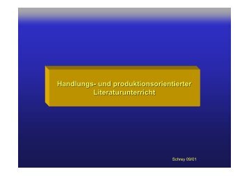 Handlungs- und produktionsorientierter Literaturunterricht