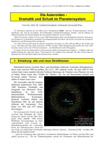 Die Asteroiden - von Gottfried Gerstbach