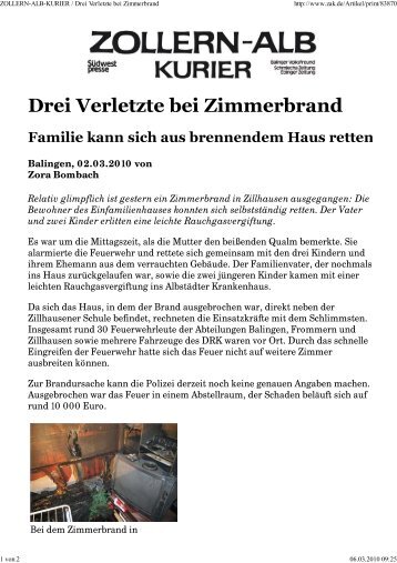 Zollern-Alb-Kurier vom 02.03.2010