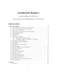 Lernübersicht Analysis I
