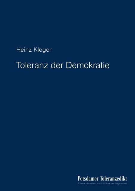 Download: "Toleranz der Demokratie" - Potsdamer Toleranzedikt