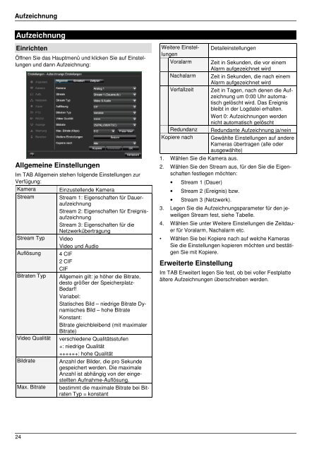 ABUS Digitalre TVVR5001 TVVR60010 / TVV ABUS Digitalrekorder ...