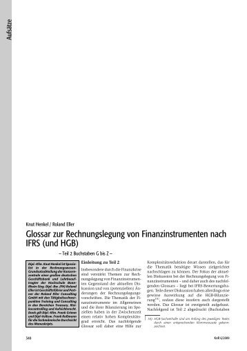 Glossar zur Rechnungslegung von Finanzinstrumenten ... - IAS Plus