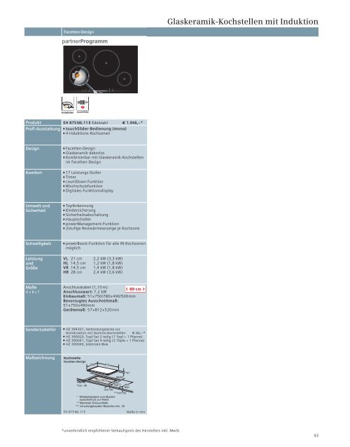 Verkaufshandbuch Einbaugeräte 2012 - Siemens