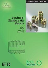 Gewinde- Einsätze für Metalle