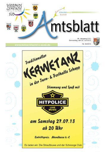 Ausgabe Nr. 30 vom 25.07.2013 - Verbandsgemeinde ...